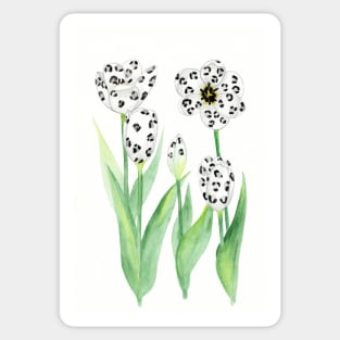 Wild Flowers - Snow Leopard Sticker